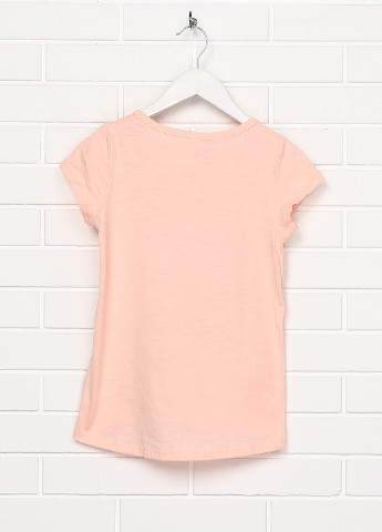 Персиковая летняя футболка с коротким рукавом H&M