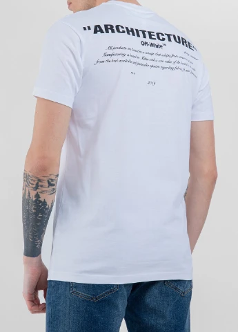 Белая белая футболка с принтом Off-White