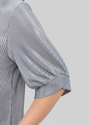 Серое кэжуал платье клеш, плиссированное A'll Posa однотонное