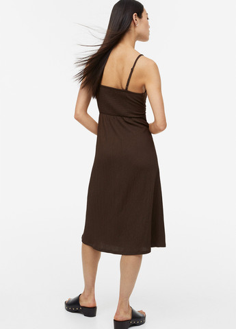 Темно-коричнева вечірня, кежуал сукня сукня-комбінація H&M однотонна