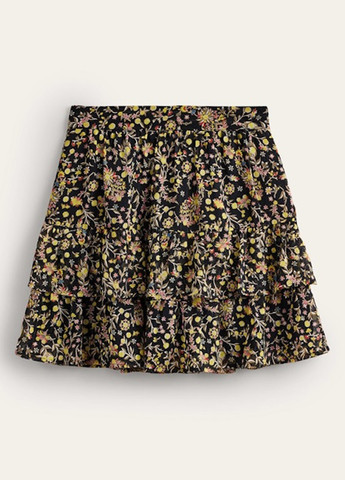 Черная кэжуал с рисунком юбка Boden а-силуэта (трапеция)