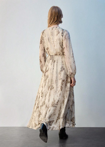 Світло-бежева кежуал сукня кльош SHEIN зміїний