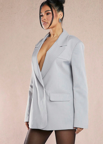 Серый женский жакет SHEIN однотонный - демисезонный