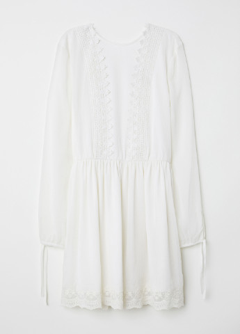 Молочное кэжуал платье H&M