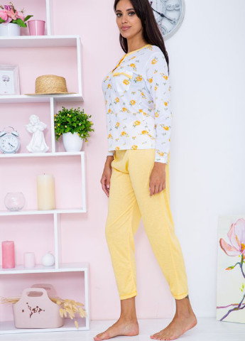 Желтая всесезон пижама (лонгслив, брюки) лонгслив + брюки Ager