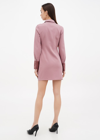 Розово-коричневое кэжуал платье рубашка Sassofono однотонное