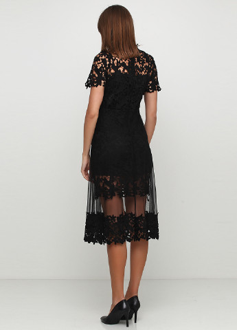 Черное коктейльное платье New Fashion однотонное