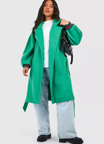 Зеленое демисезонное Пальто Boohoo