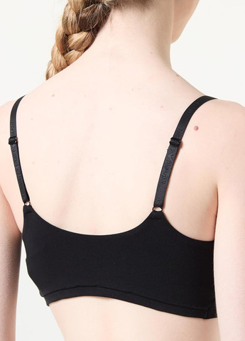 Чёрный топ бюстгальтер Emporio Armani без косточек хлопок