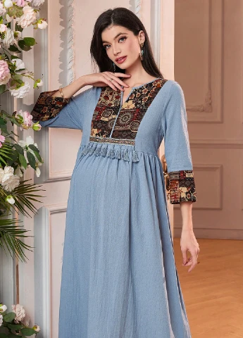 Светло-синее кэжуал платье а-силуэт SHEIN однотонное