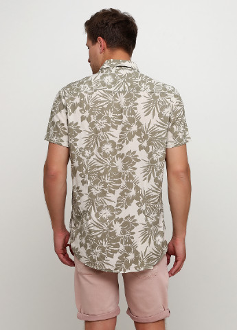 Светло-бежевая кэжуал рубашка с цветами Solid