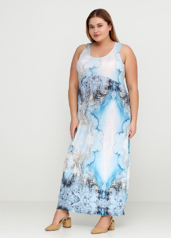 Голубое кэжуал платье Lauren Vidal градиентное ("омбре")