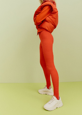 Легінси H&M однотонні помаранчеві кежуали
