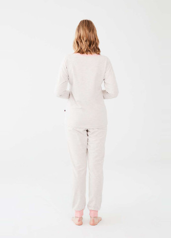 Бежевая всесезон пижама (лонгслив, брюки) лонгслив + брюки U.S. Polo Assn.