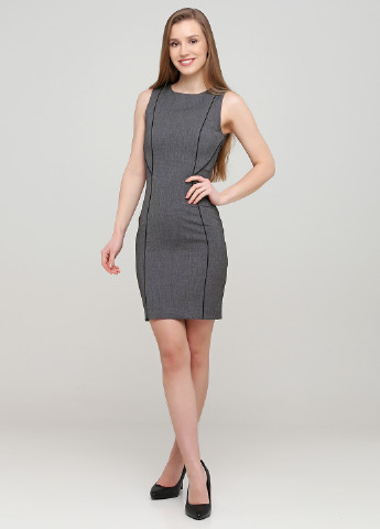 Комбинированное деловое платье H&M с геометрическим узором