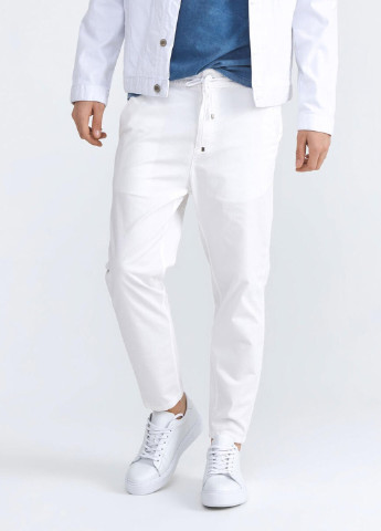 Белые кэжуал демисезонные зауженные, укороченные брюки Xint