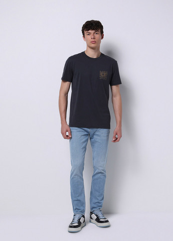 Голубые демисезонные регюлар фит джинсы Colin's