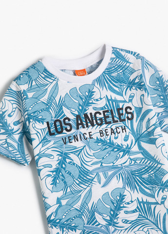 Голубая летняя футболка KOTON