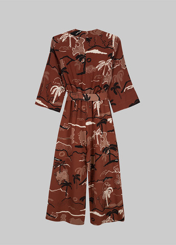 Комбінезон Monki комбінезон-брюки малюнок коричневий кежуал поліестер