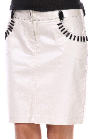 Молочная кэжуал однотонная юбка Roberta Scarpa мини