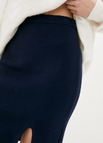 Темно-синяя кэжуал однотонная юбка Sewel