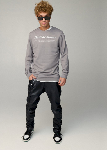 Серый свитшот мужской basic /no flis/ YAPPI (252258207)