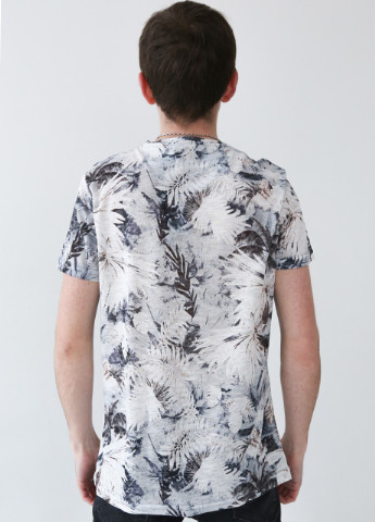 Біла футболка чоловіча біла тонка з пальмами Jean Piere