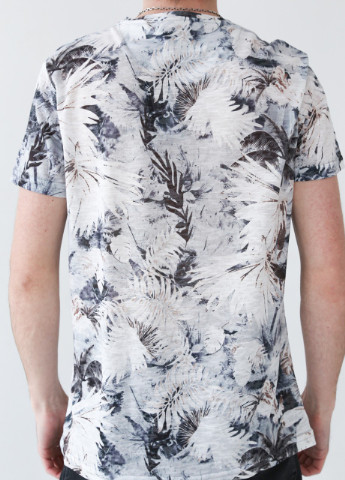 Біла футболка чоловіча біла тонка з пальмами Jean Piere