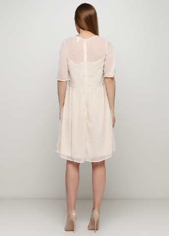 Молочное кэжуал платье клеш H&M однотонное