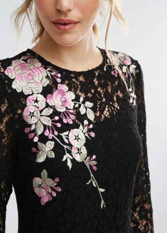 Черное кэжуал платье клеш Asos однотонное