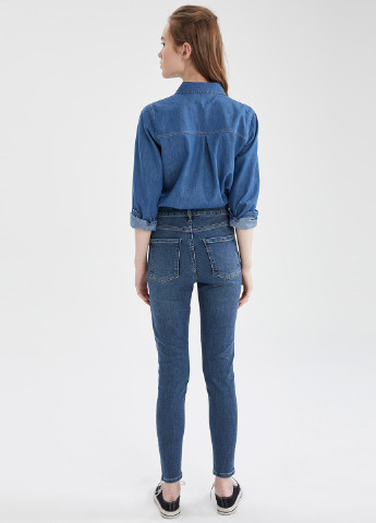 Синие демисезонные скинни, укороченные джинсы DeFacto