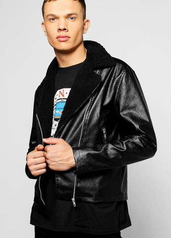 Чорна демісезонна куртка Boohoo