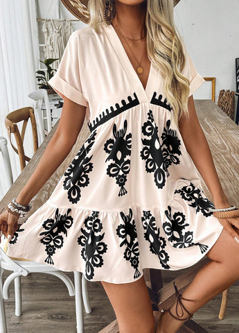 Комбінована кежуал сукня SHEIN з орнаментом