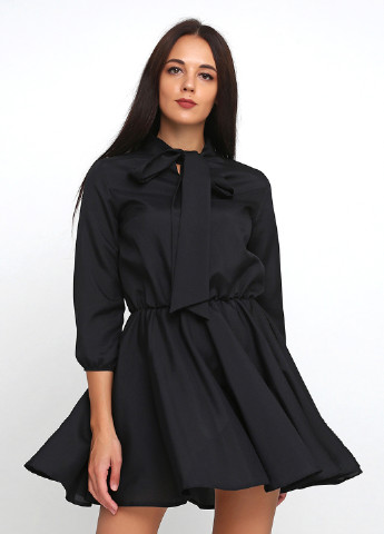 Черное кэжуал платье клеш Podium однотонное
