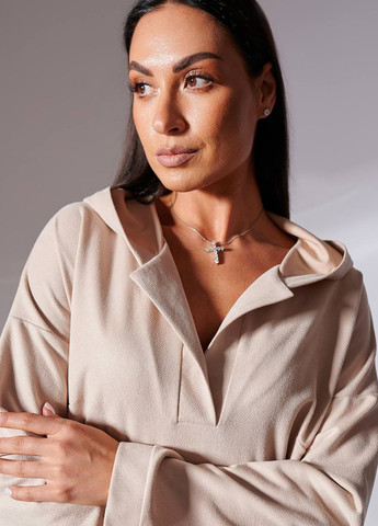 Светло-бежевое кэжуал платье LibeAmore однотонное