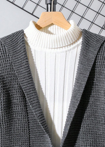 Темно-серый демисезонный кардиган SHEIN