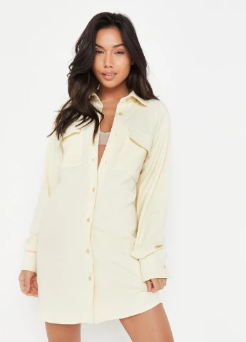 Молочное кэжуал платье рубашка Missguided однотонное