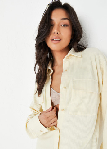 Молочное кэжуал платье рубашка Missguided однотонное