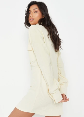 Молочное кэжуал платье рубашка Missguided однотонное