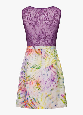 Комбинированное кэжуал платье а-силуэт Sassofono с абстрактным узором