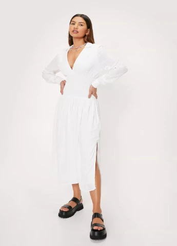 Білий кежуал плаття, сукня Nasty Gal однотонна