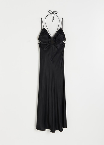 Чорна вечірня сукня сукня-комбінація Reserved однотонна
