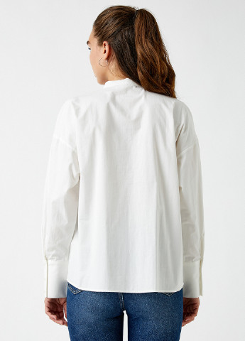 Молочная классическая рубашка однотонная KOTON