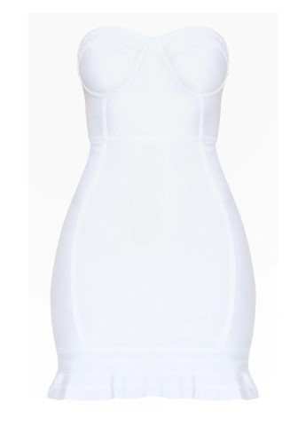 Білий коктейльна сукня футляр, з відкритими плечима PrettyLittleThing однотонна