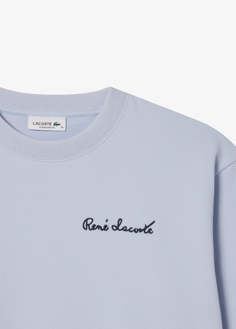 Голубой свитшот Lacoste однотонный вышивка (298073004)