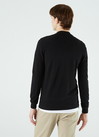 Черная футболка-поло для мужчин Lacoste однотонная