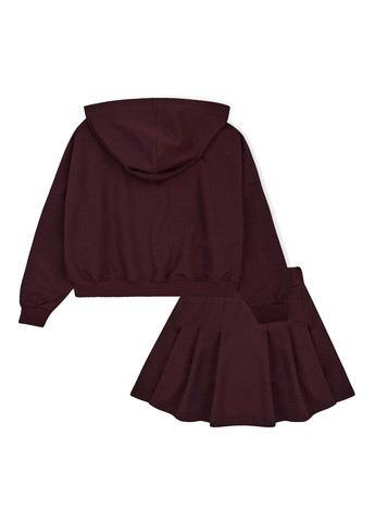 Бордовый демисезонный костюм (толстовка, юбка-шорты) юбочный, с шортами Garnamama