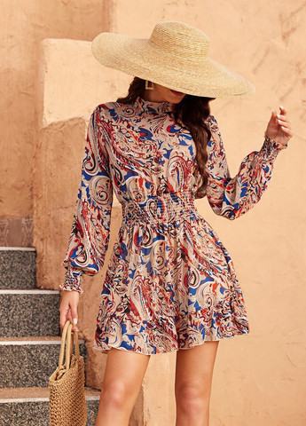 Комбинированное кэжуал платье SHEIN турецкие огурцы