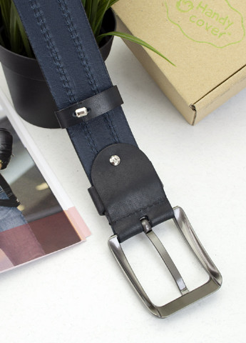 Ремень мужской кожаный SF-405 (135 см) под джинсы синий SFIP (254317415)