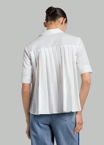 Белая кэжуал рубашка однотонная SHEIN